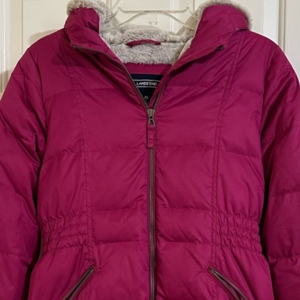 Lands End Girls XL Full Zip Winter Jacket Lined Hoodie and Coat very warm!